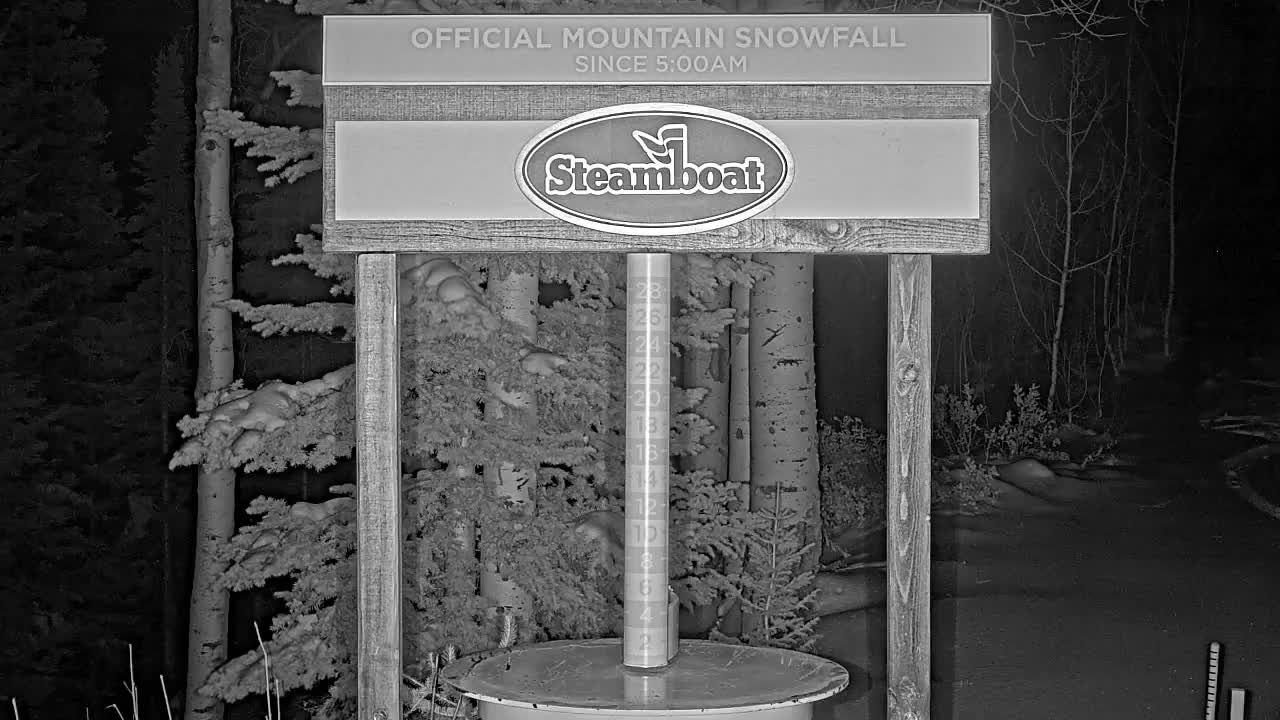 Steamboat Springs Mid-Mountain Snow Stake Live Cam - Steamboat Springs, Routt County, Colorado, USA