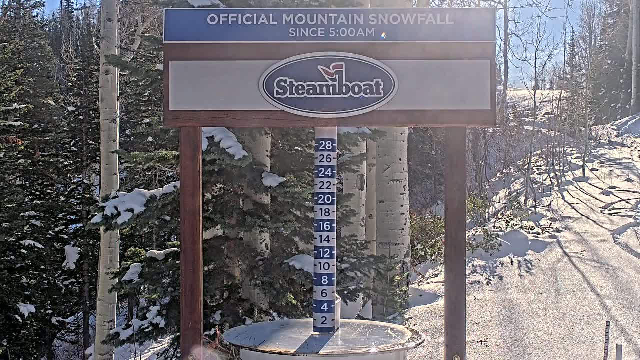 Steamboat Springs Mid-Mountain Snow Stake Live Cam - Steamboat Springs, Routt County, Colorado, USA