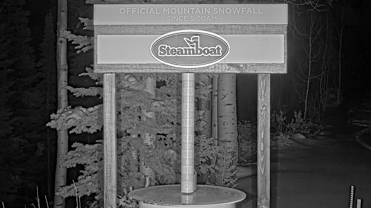 Steamboat Springs Mid-Mountain Snow Stake Live Cam - Steamboat Springs, Routt County, Colorado, USA