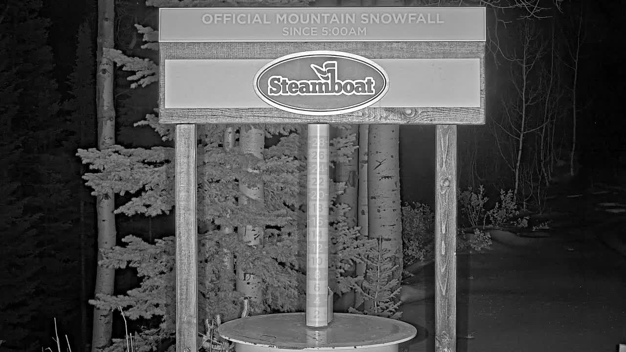 Steamboat Springs Mid-Mountain Snow Stake Live Cam - Steamboat Springs, Routt County, Colorado, USA