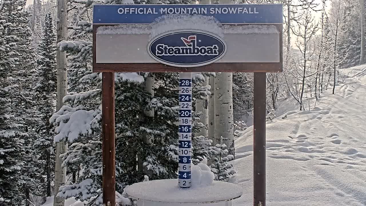 Steamboat Springs Mid-Mountain Snow Stake Live Cam - Steamboat Springs, Routt County, Colorado, USA