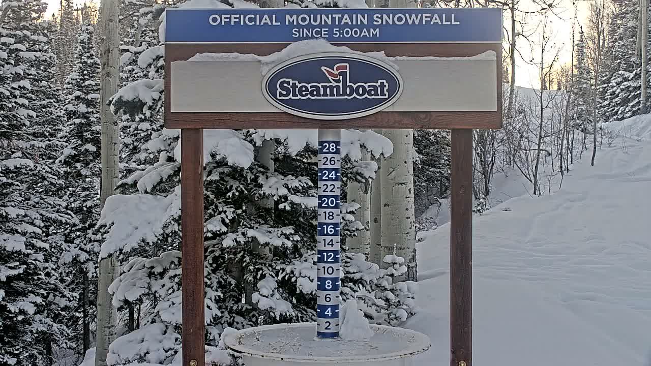 Steamboat Springs Mid-Mountain Snow Stake Live Cam - Steamboat Springs, Routt County, Colorado, USA