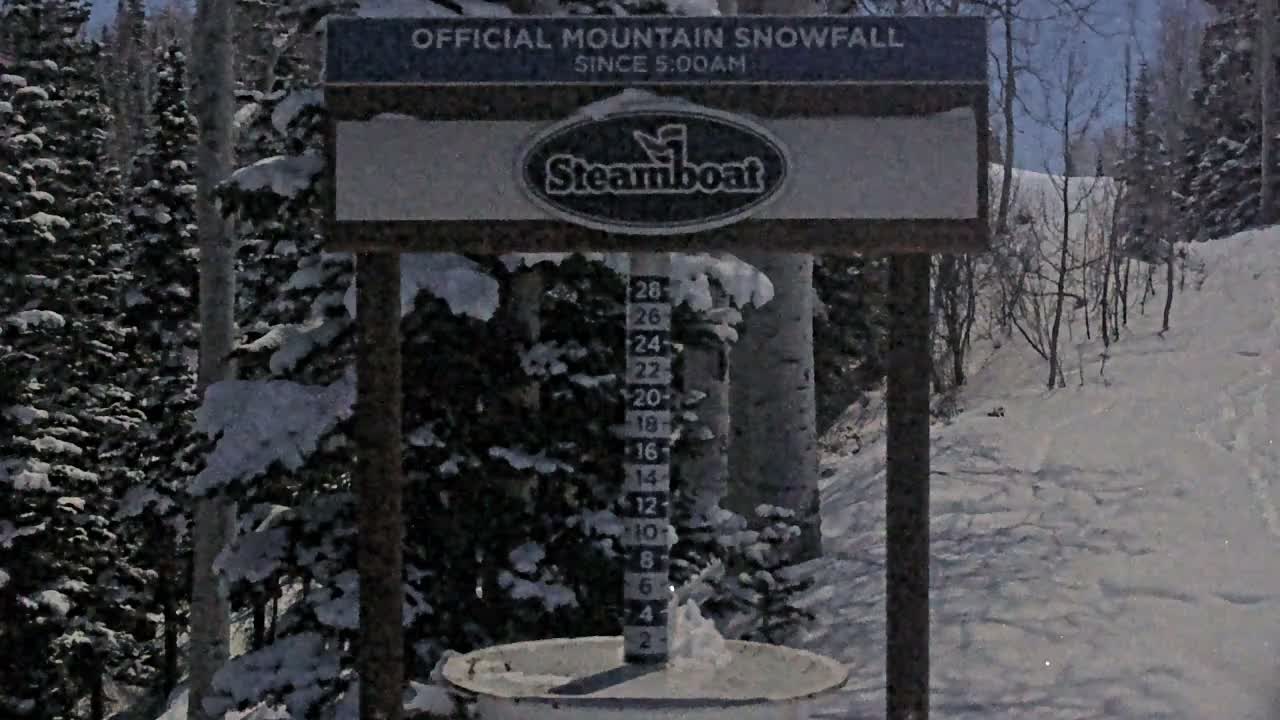 Steamboat Springs Mid-Mountain Snow Stake Live Cam - Steamboat Springs, Routt County, Colorado, USA