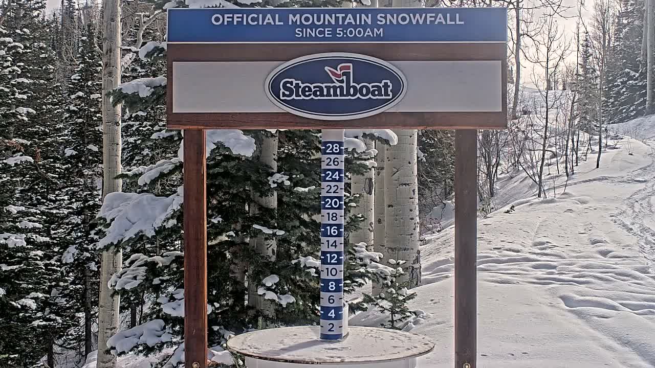 Steamboat Springs Mid-Mountain Snow Stake Live Cam - Steamboat Springs, Routt County, Colorado, USA