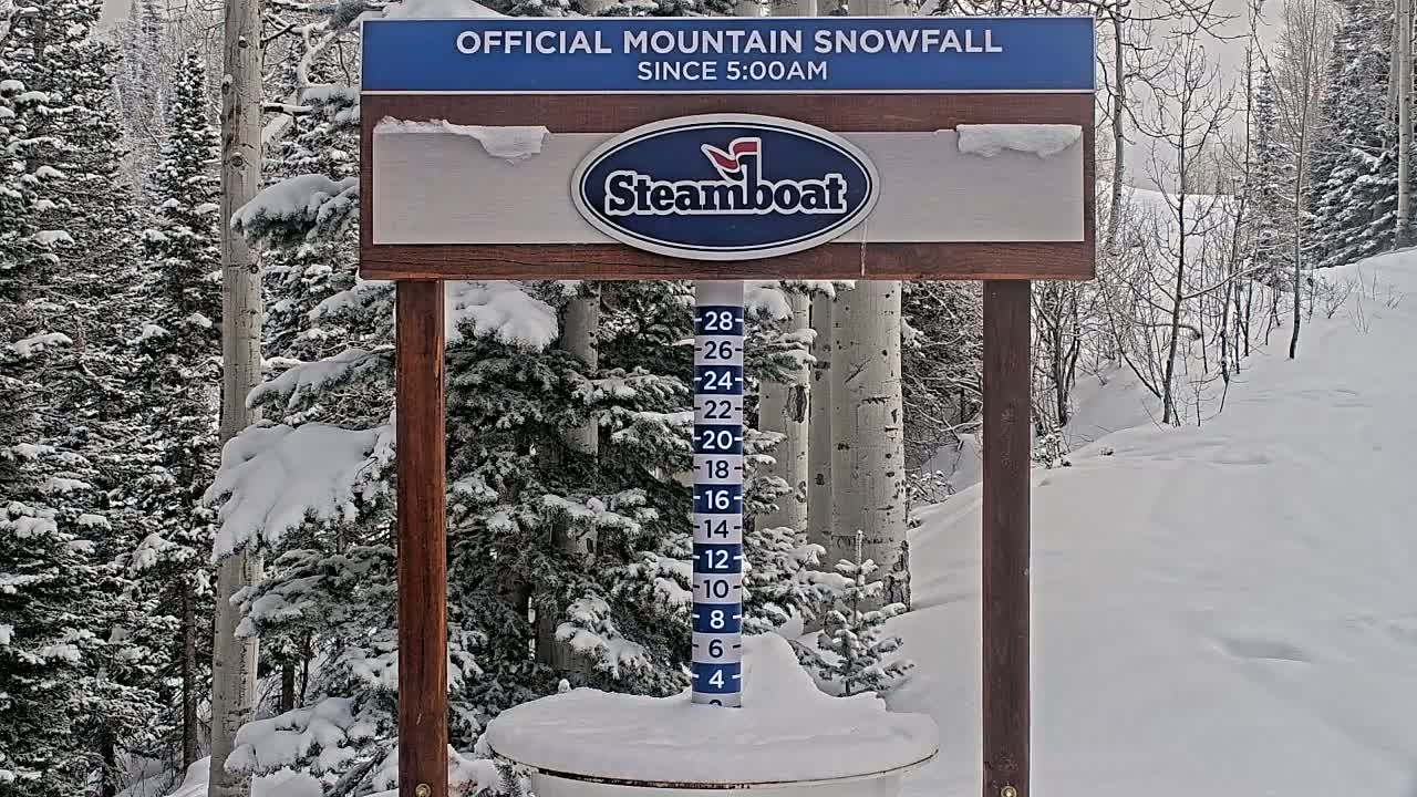Steamboat Springs Mid-Mountain Snow Stake Live Cam - Steamboat Springs, Routt County, Colorado, USA