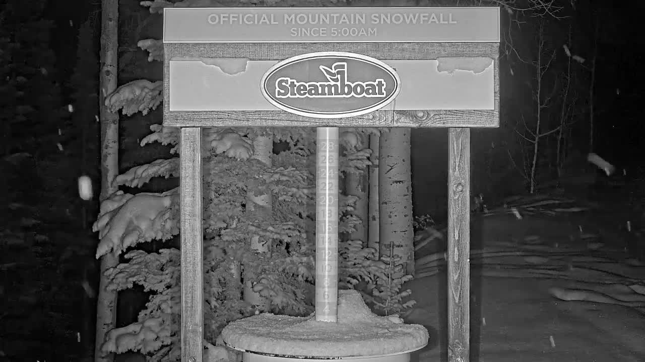 Steamboat Springs Mid-Mountain Snow Stake Live Cam - Steamboat Springs, Routt County, Colorado, USA