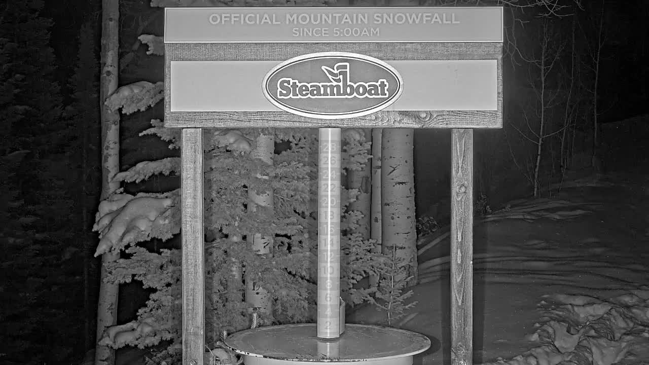 Steamboat Springs Mid-Mountain Snow Stake Live Cam - Steamboat Springs, Routt County, Colorado, USA