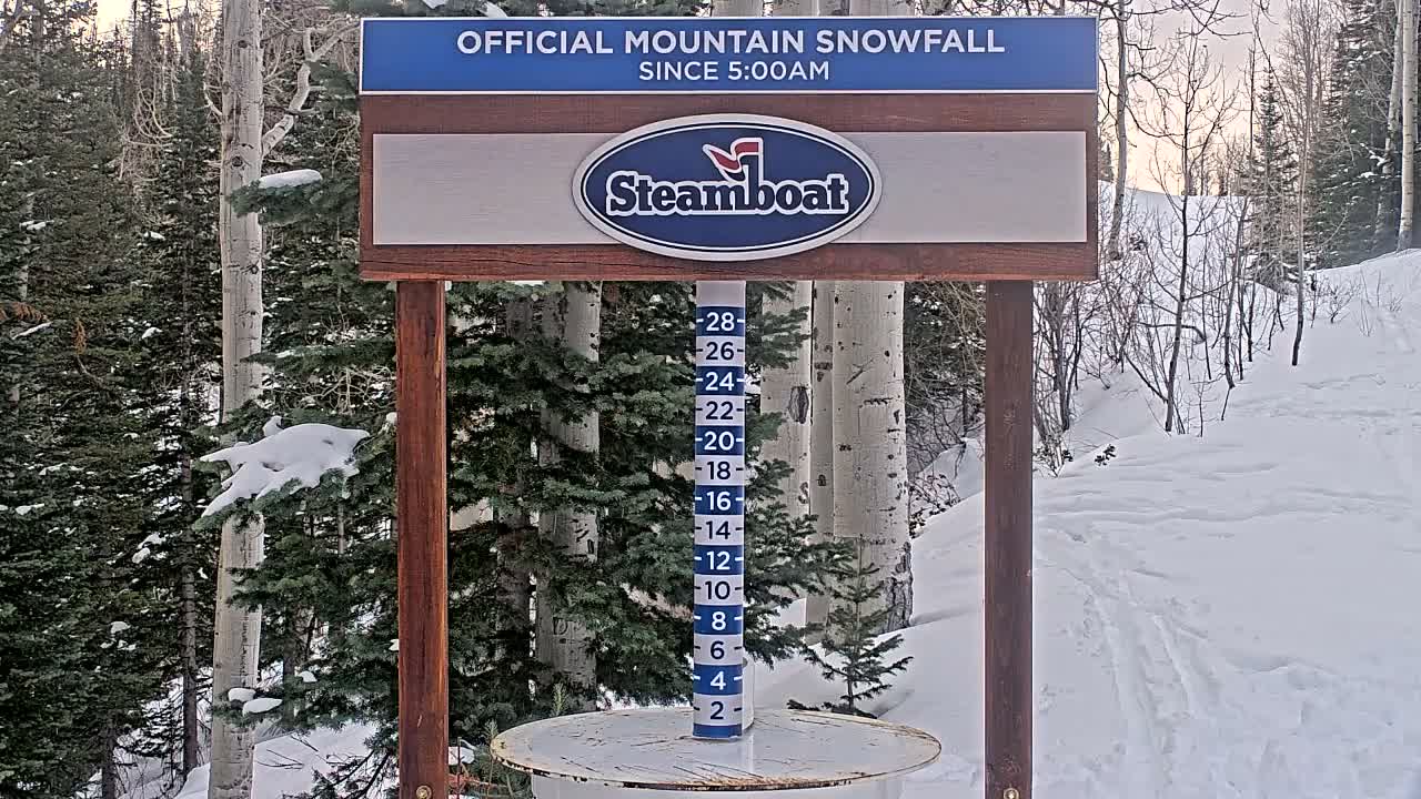 Steamboat Springs Mid-Mountain Snow Stake Live Cam - Steamboat Springs, Routt County, Colorado, USA
