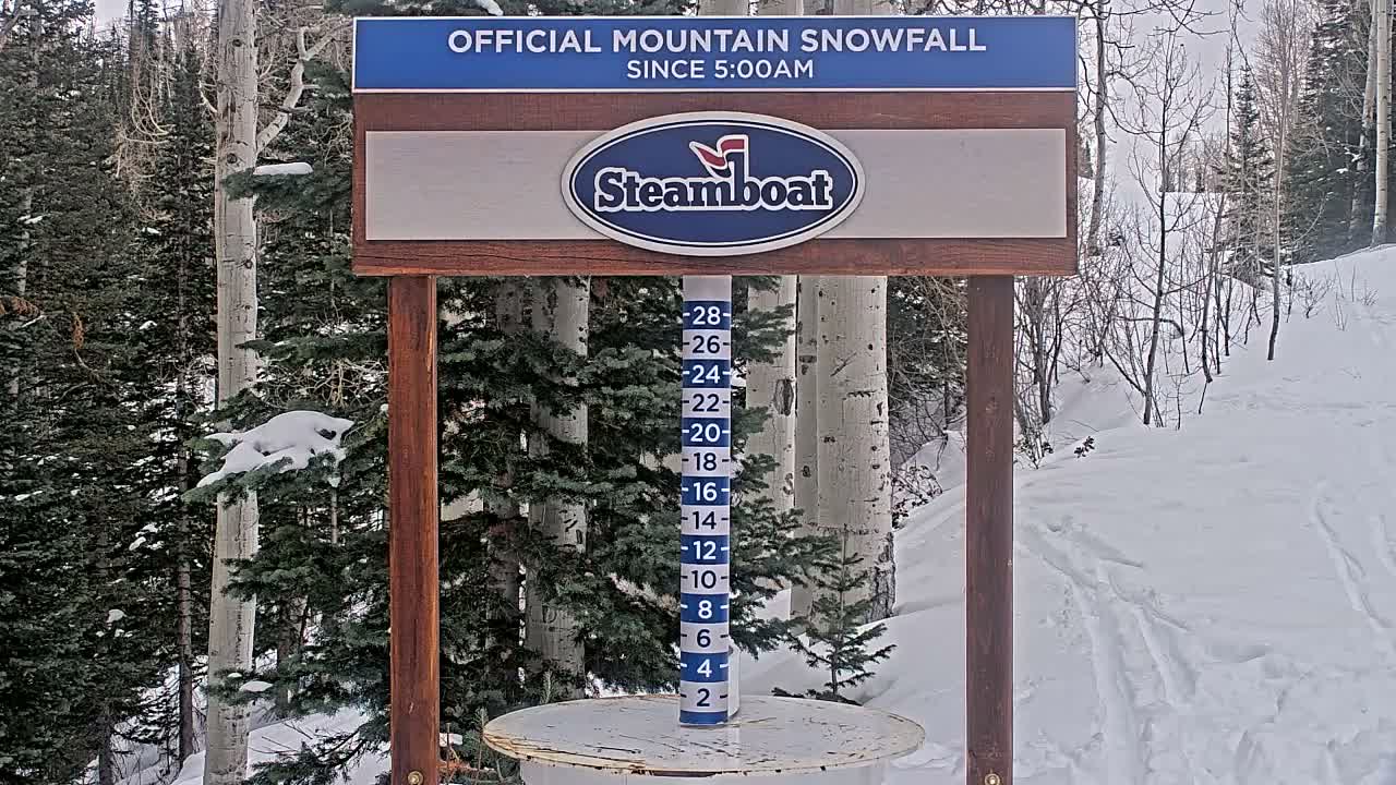 Steamboat Springs Mid-Mountain Snow Stake Live Cam - Steamboat Springs, Routt County, Colorado, USA