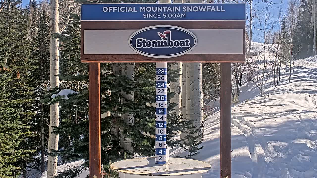 Steamboat Springs Mid-Mountain Snow Stake Live Cam - Steamboat Springs, Routt County, Colorado, USA