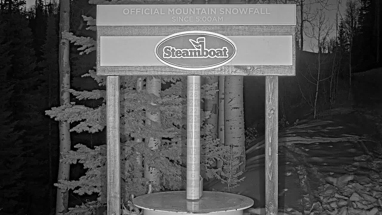 Steamboat Springs Mid-Mountain Snow Stake Live Cam - Steamboat Springs, Routt County, Colorado, USA