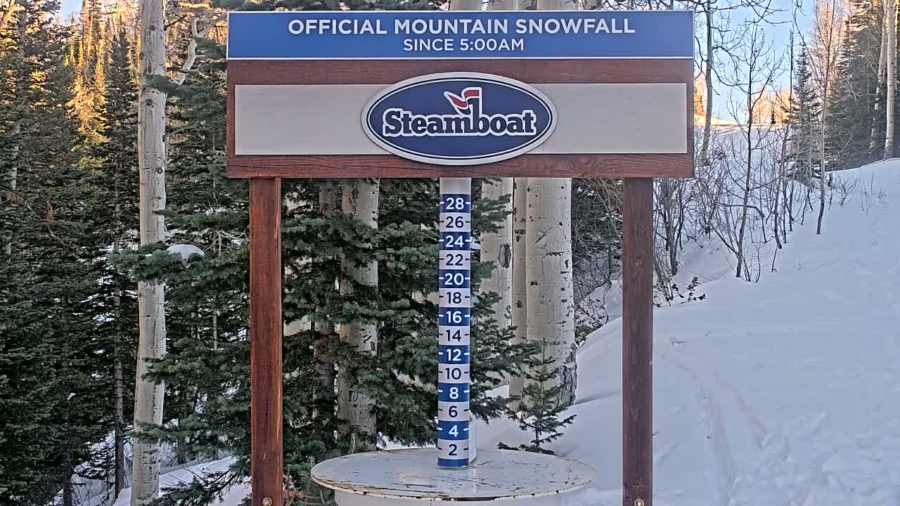 Steamboat Springs Mid-Mountain Snow Stake Live Cam - Steamboat Springs, Routt County, Colorado, USA