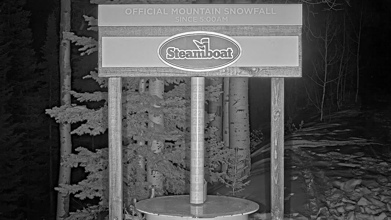 Steamboat Springs Mid-Mountain Snow Stake Live Cam - Steamboat Springs, Routt County, Colorado, USA