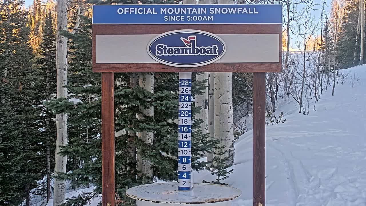 Steamboat Springs Mid-Mountain Snow Stake Live Cam - Steamboat Springs, Routt County, Colorado, USA