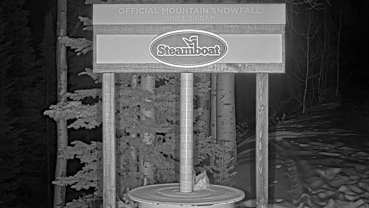 Steamboat Springs Mid-Mountain Snow Stake Live Cam - Steamboat Springs, Routt County, Colorado, USA