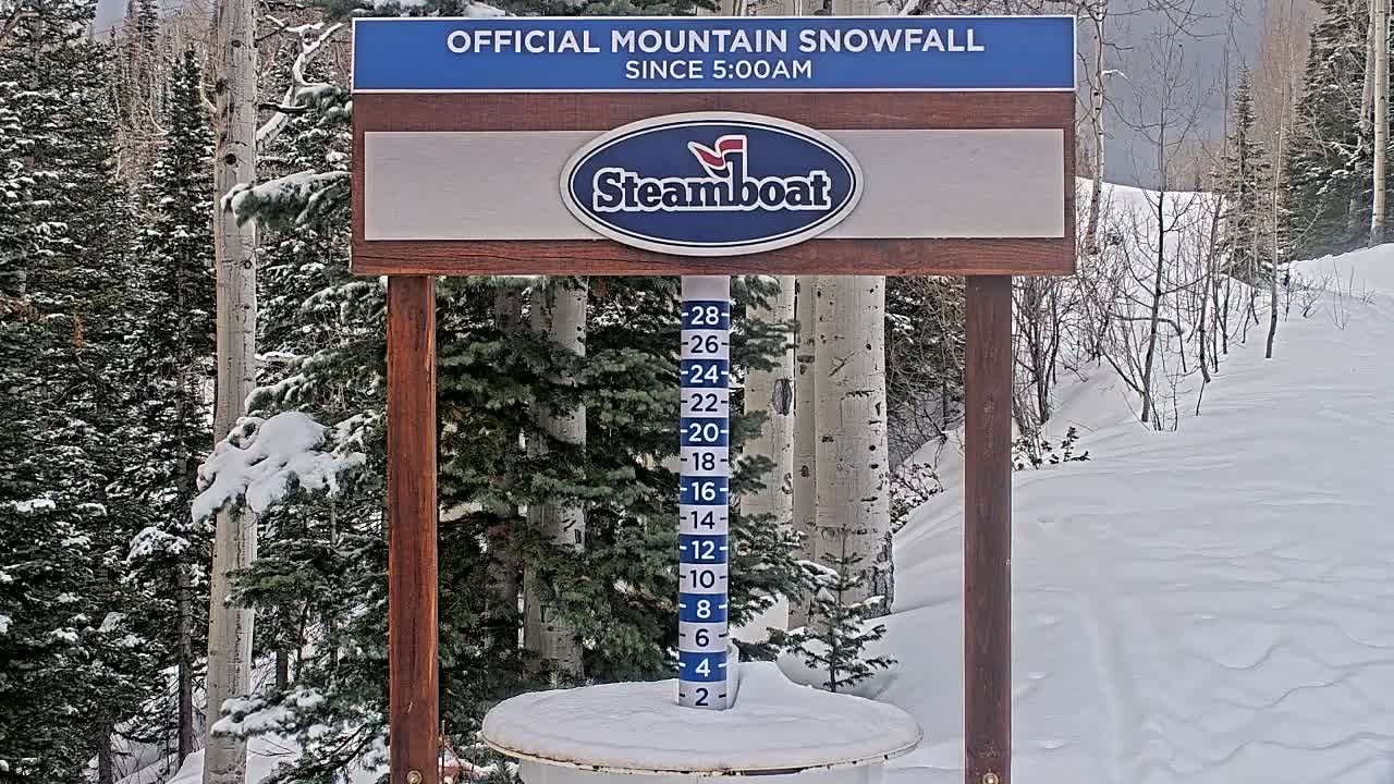 Steamboat Springs Mid-Mountain Snow Stake Live Cam - Steamboat Springs, Routt County, Colorado, USA