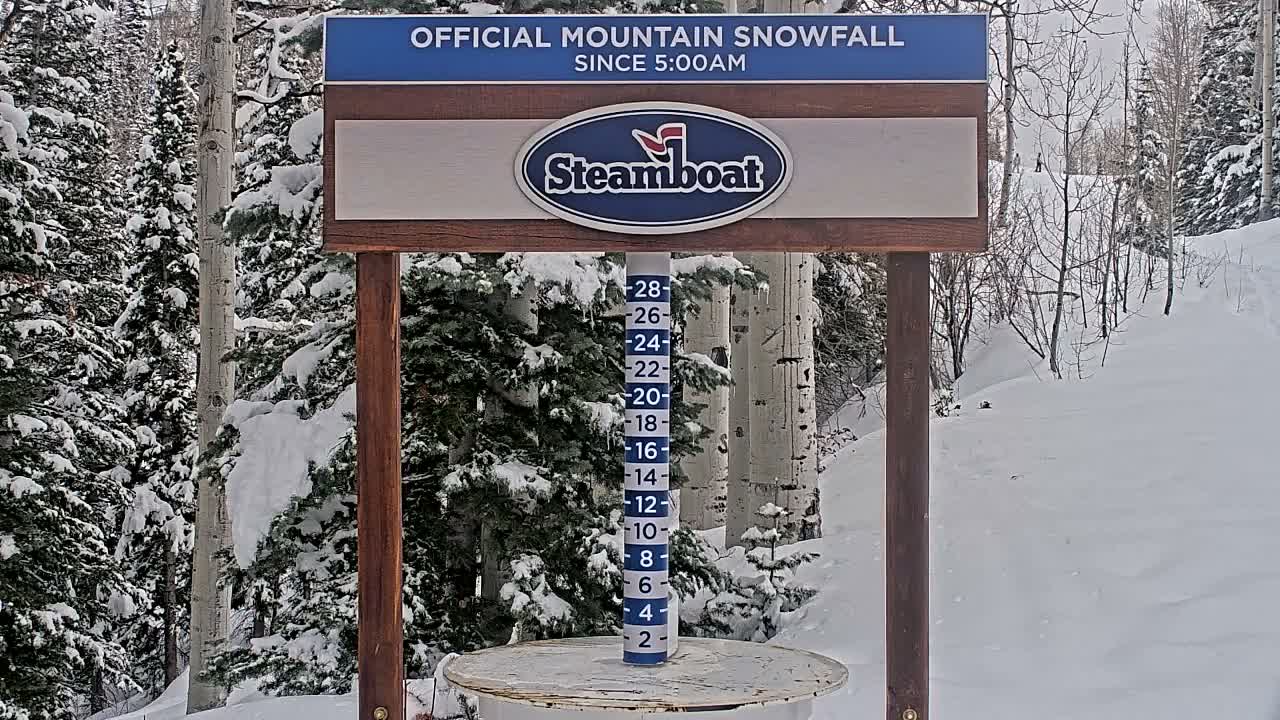 Steamboat Springs Mid-Mountain Snow Stake Live Cam - Steamboat Springs, Routt County, Colorado, USA
