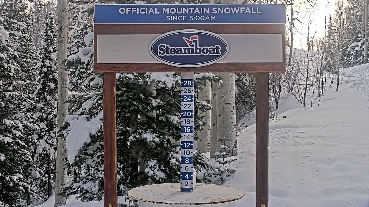 Steamboat Springs Mid-Mountain Snow Stake Live Cam - Steamboat Springs, Routt County, Colorado, USA