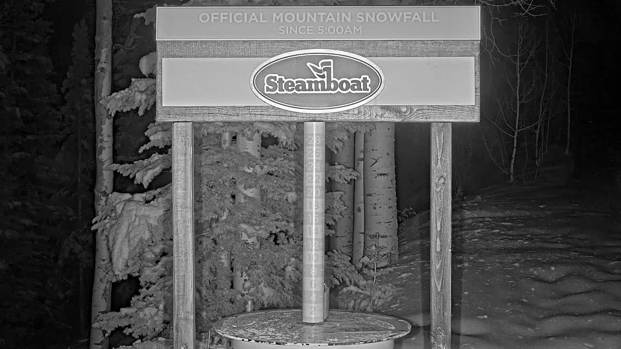 Steamboat Springs Mid-Mountain Snow Stake Live Cam - Steamboat Springs, Routt County, Colorado, USA
