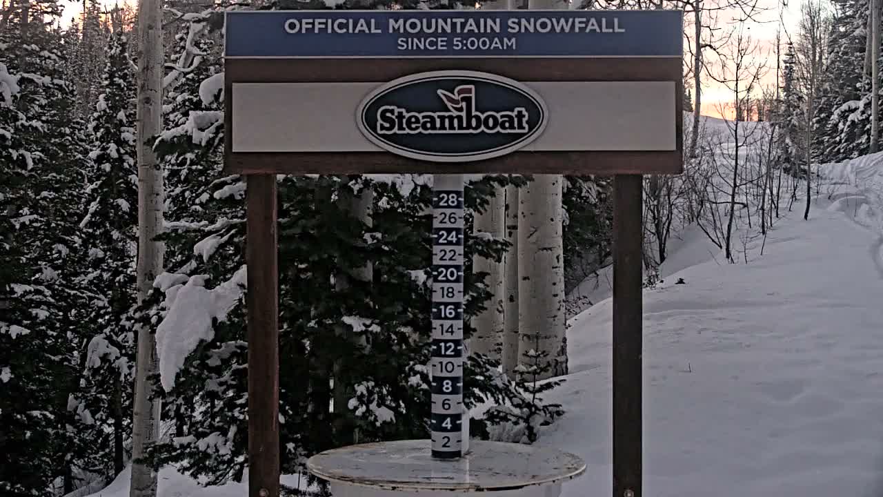 Steamboat Springs Mid-Mountain Snow Stake Live Cam - Steamboat Springs, Routt County, Colorado, USA