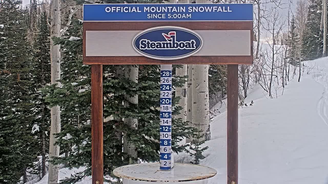 Steamboat Springs Mid-Mountain Snow Stake Live Cam - Steamboat Springs, Routt County, Colorado, USA