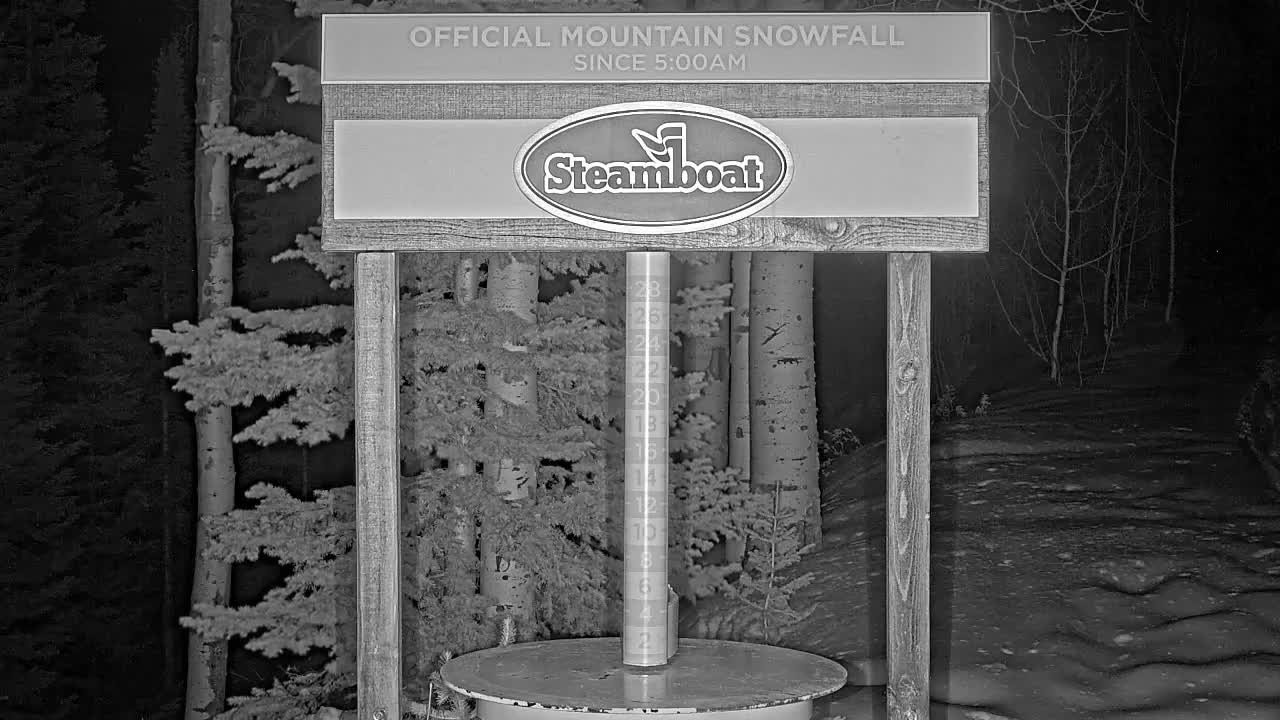 Steamboat Springs Mid-Mountain Snow Stake Live Cam - Steamboat Springs, Routt County, Colorado, USA