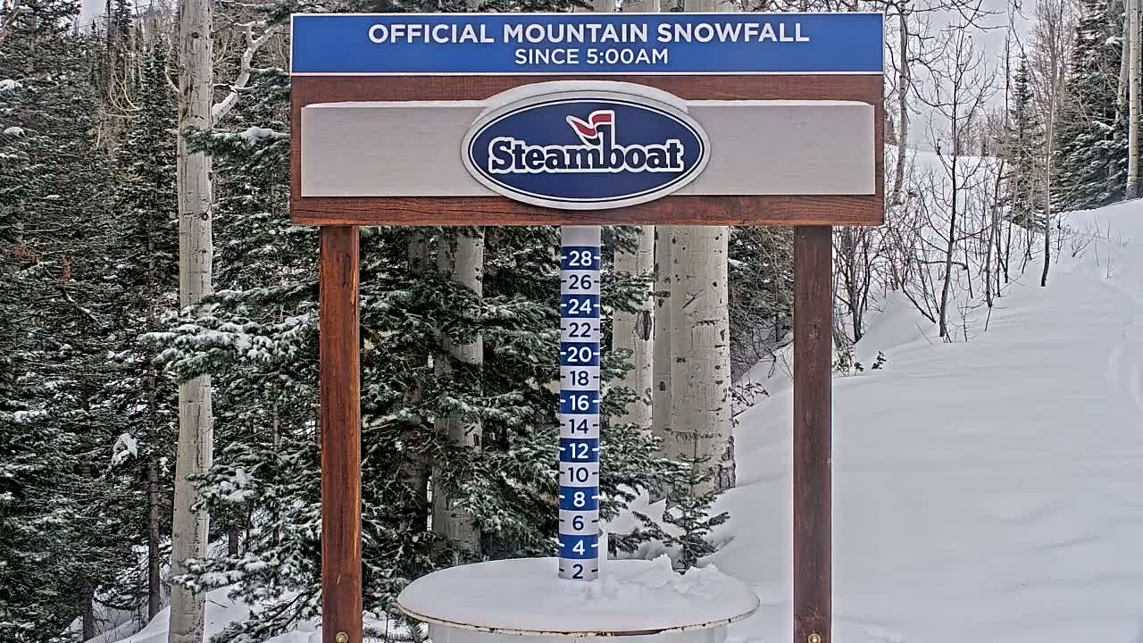 Steamboat Springs Mid-Mountain Snow Stake Live Cam - Steamboat Springs, Routt County, Colorado, USA