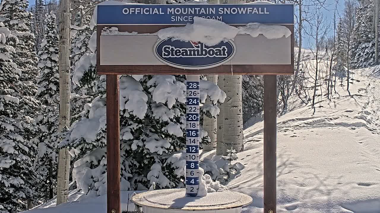 Steamboat Springs Mid-Mountain Snow Stake Live Cam - Steamboat Springs, Routt County, Colorado, USA