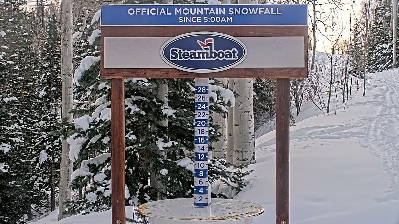 Steamboat Springs Mid-Mountain Snow Stake Live Cam - Steamboat Springs, Routt County, Colorado, USA