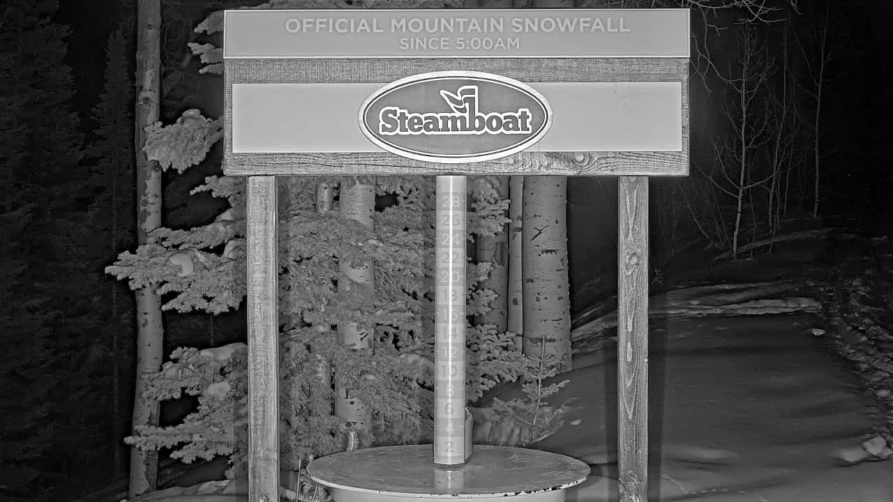 Steamboat Springs Mid-Mountain Snow Stake Live Cam - Steamboat Springs, Routt County, Colorado, USA