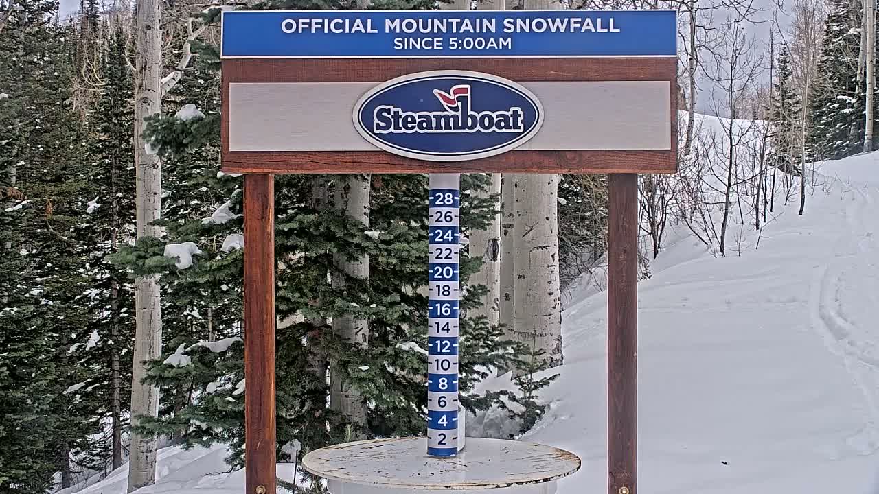 Steamboat Springs Mid-Mountain Snow Stake Live Cam - Steamboat Springs, Routt County, Colorado, USA