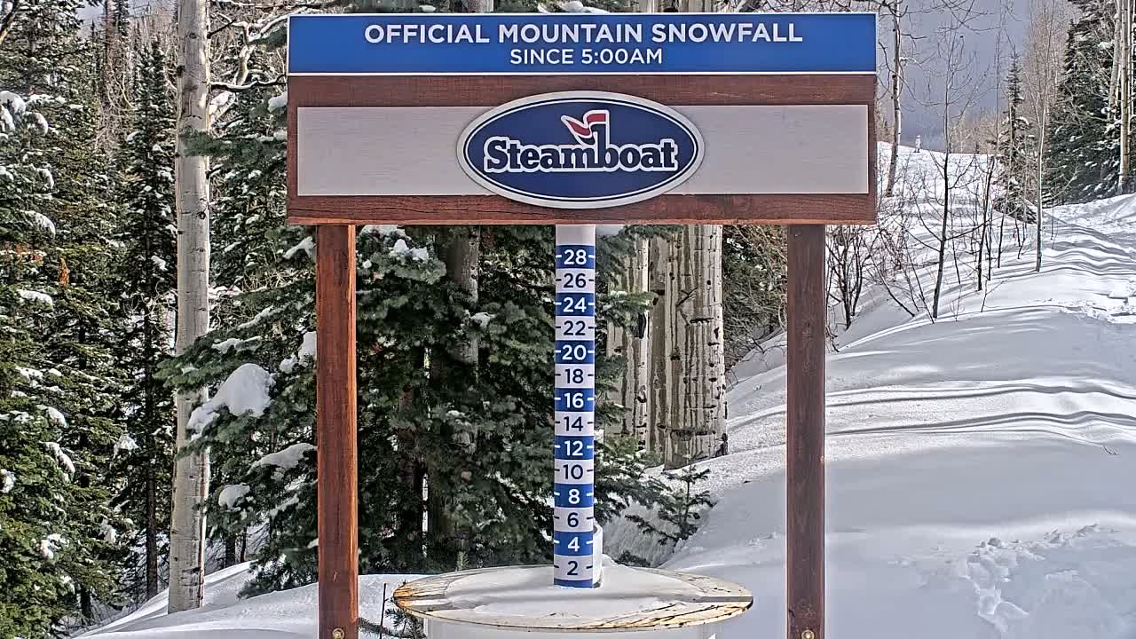 Steamboat Springs Mid-Mountain Snow Stake Live Cam - Steamboat Springs, Routt County, Colorado, USA