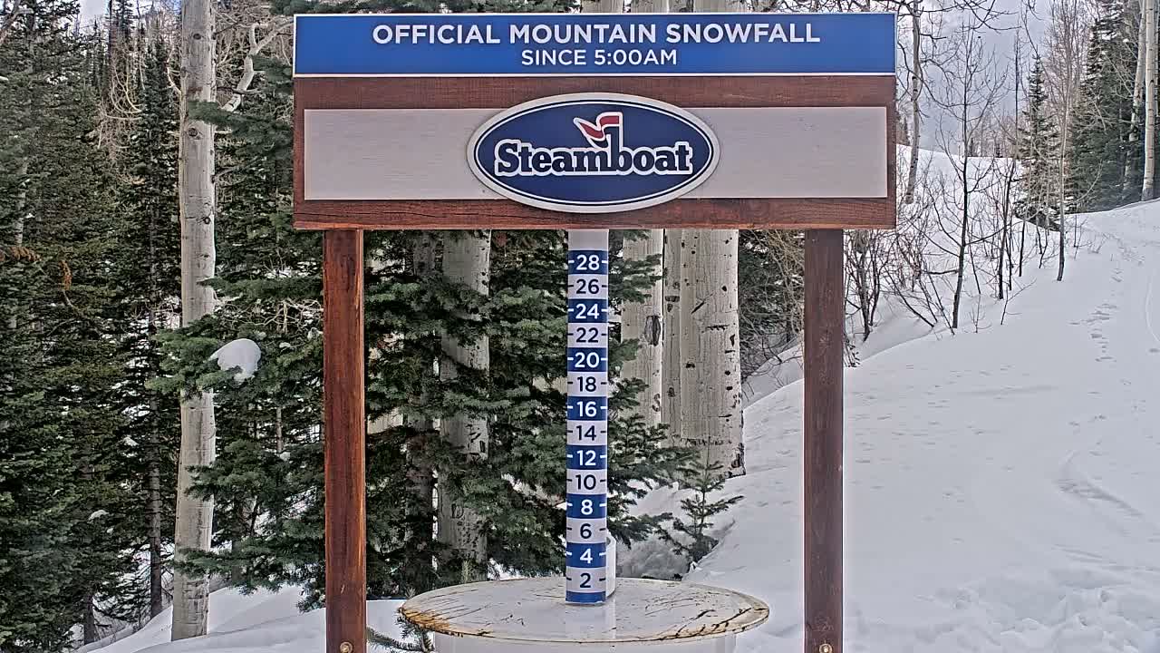 Steamboat Springs Mid-Mountain Snow Stake Live Cam - Steamboat Springs, Routt County, Colorado, USA
