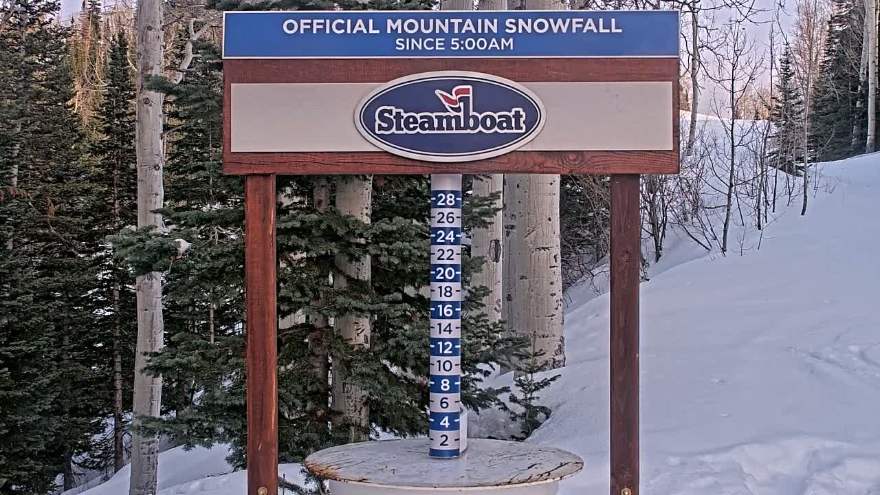 Steamboat Springs Mid-Mountain Snow Stake Live Cam - Steamboat Springs, Routt County, Colorado, USA