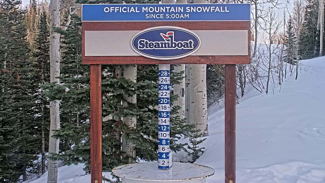Steamboat Springs Mid-Mountain Snow Stake Live Cam - Steamboat Springs, Routt County, Colorado, USA