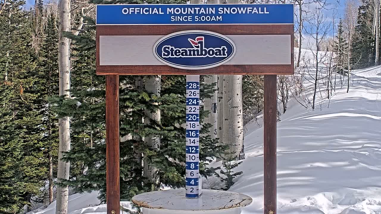 Steamboat Springs Mid-Mountain Snow Stake Live Cam - Steamboat Springs, Routt County, Colorado, USA