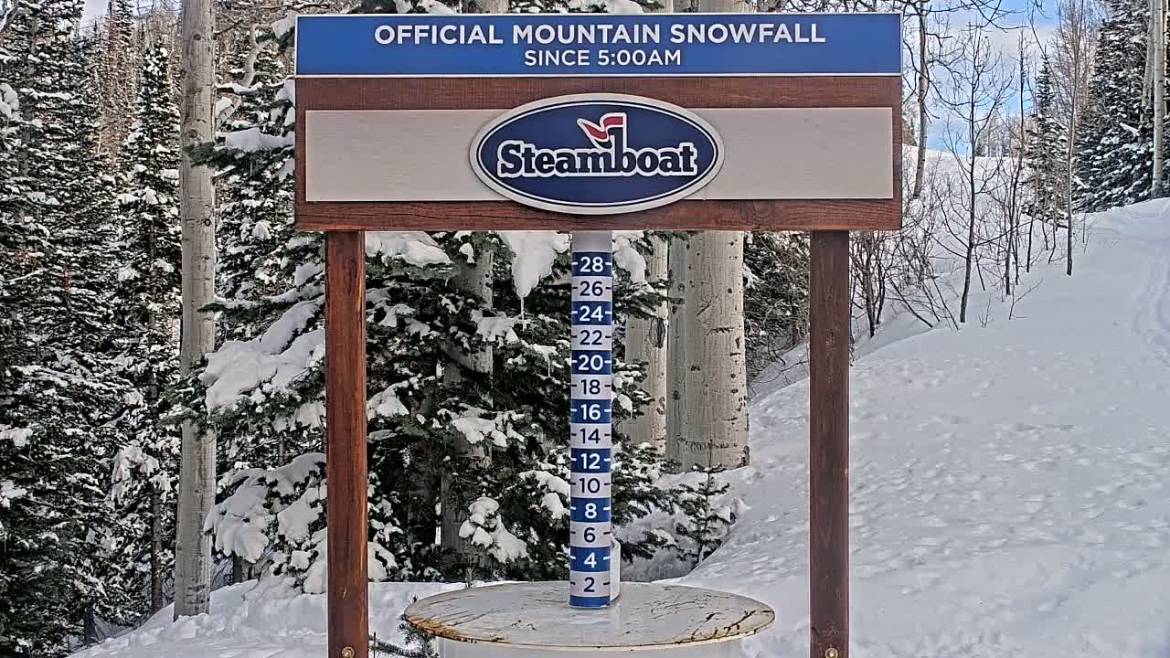 Steamboat Springs Mid-Mountain Snow Stake Live Cam - Steamboat Springs, Routt County, Colorado, USA