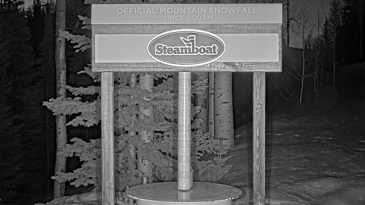 Steamboat Springs Mid-Mountain Snow Stake Live Cam - Steamboat Springs, Routt County, Colorado, USA