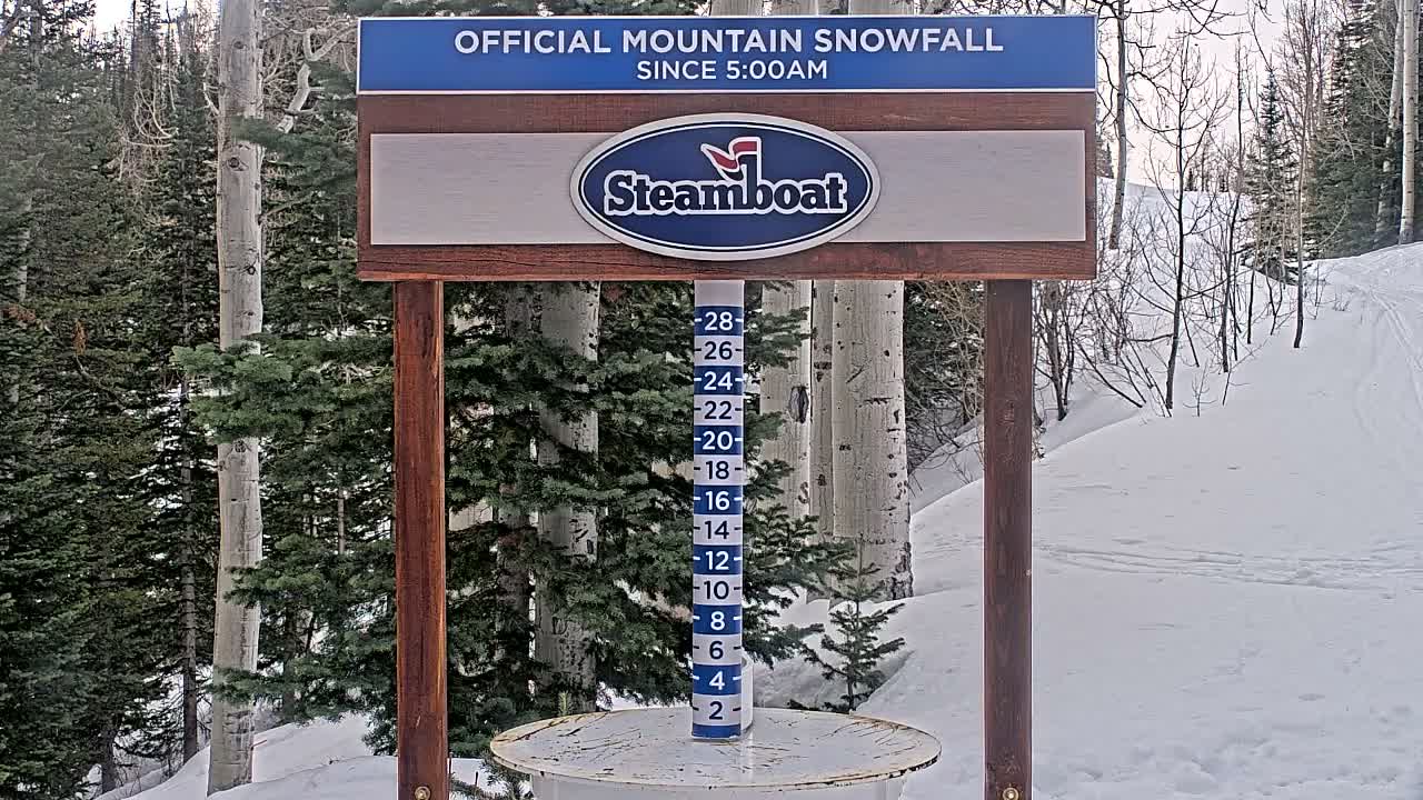 Steamboat Springs Mid-Mountain Snow Stake Live Cam - Steamboat Springs, Routt County, Colorado, USA