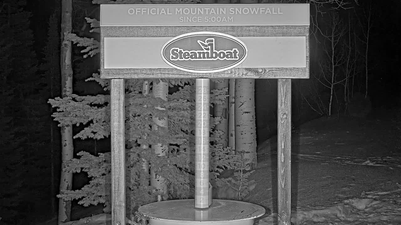 Steamboat Springs Mid-Mountain Snow Stake Live Cam - Steamboat Springs, Routt County, Colorado, USA