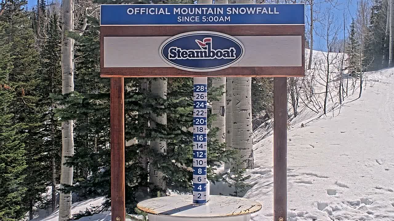 Steamboat Springs Mid-Mountain Snow Stake Live Cam - Steamboat Springs, Routt County, Colorado, USA