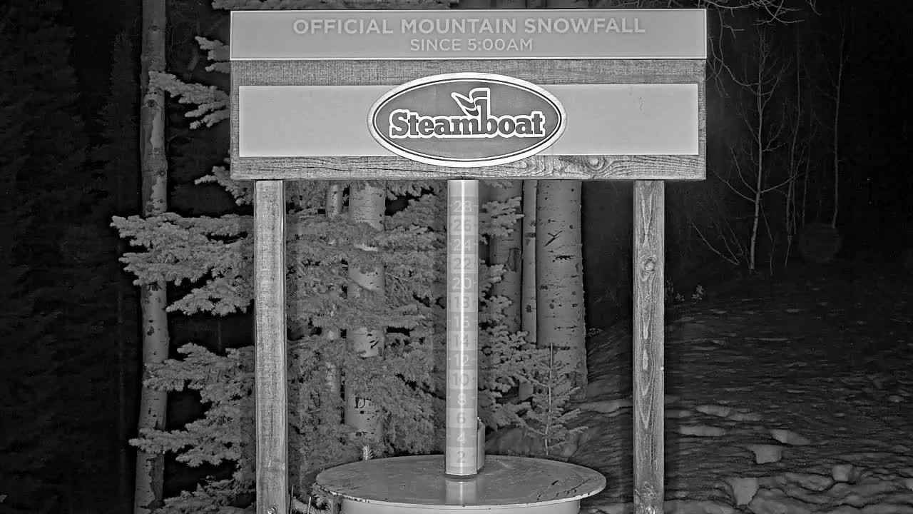 Steamboat Springs Mid-Mountain Snow Stake Live Cam - Steamboat Springs, Routt County, Colorado, USA