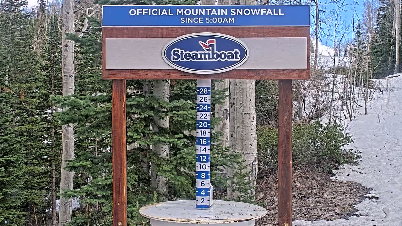 Steamboat Springs Mid-Mountain Snow Stake Live Cam - Steamboat Springs, Routt County, Colorado, USA