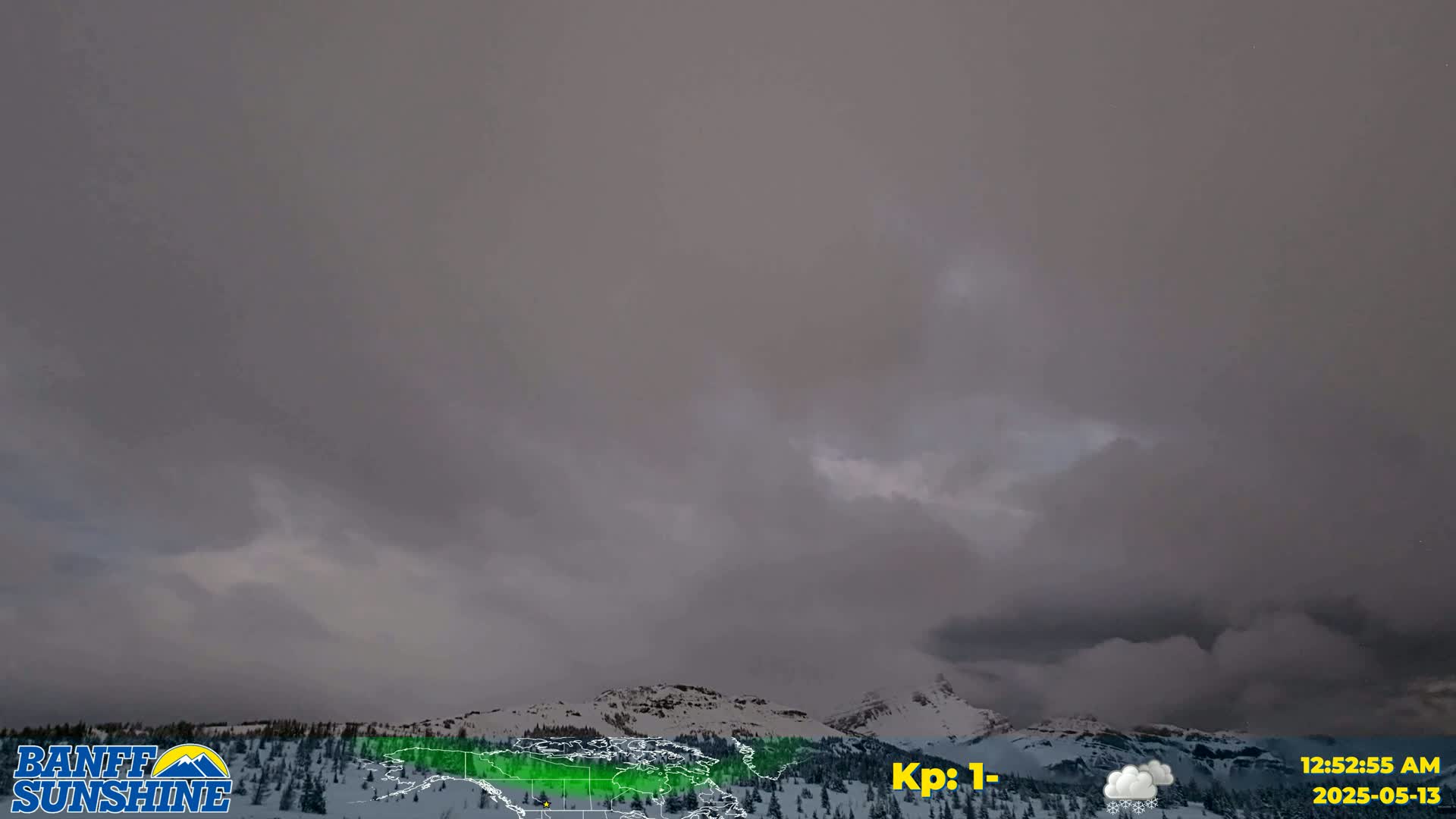 Banff Sunshine Ski Village Mt Bourgeau View & Aurora Borealis/ Northern Lights Live Cam -  Banff, Alberta's Rockies, Alberta, Canada