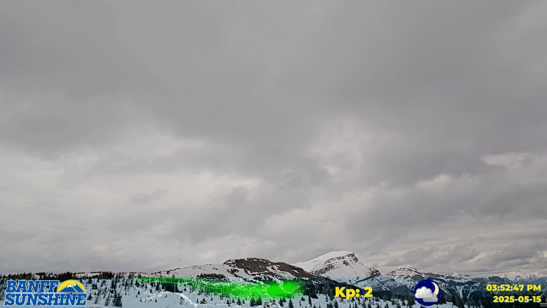 Banff Sunshine Ski Village Mt Bourgeau View & Aurora Borealis/ Northern Lights Live Cam -  Banff, Alberta's Rockies, Alberta, Canada