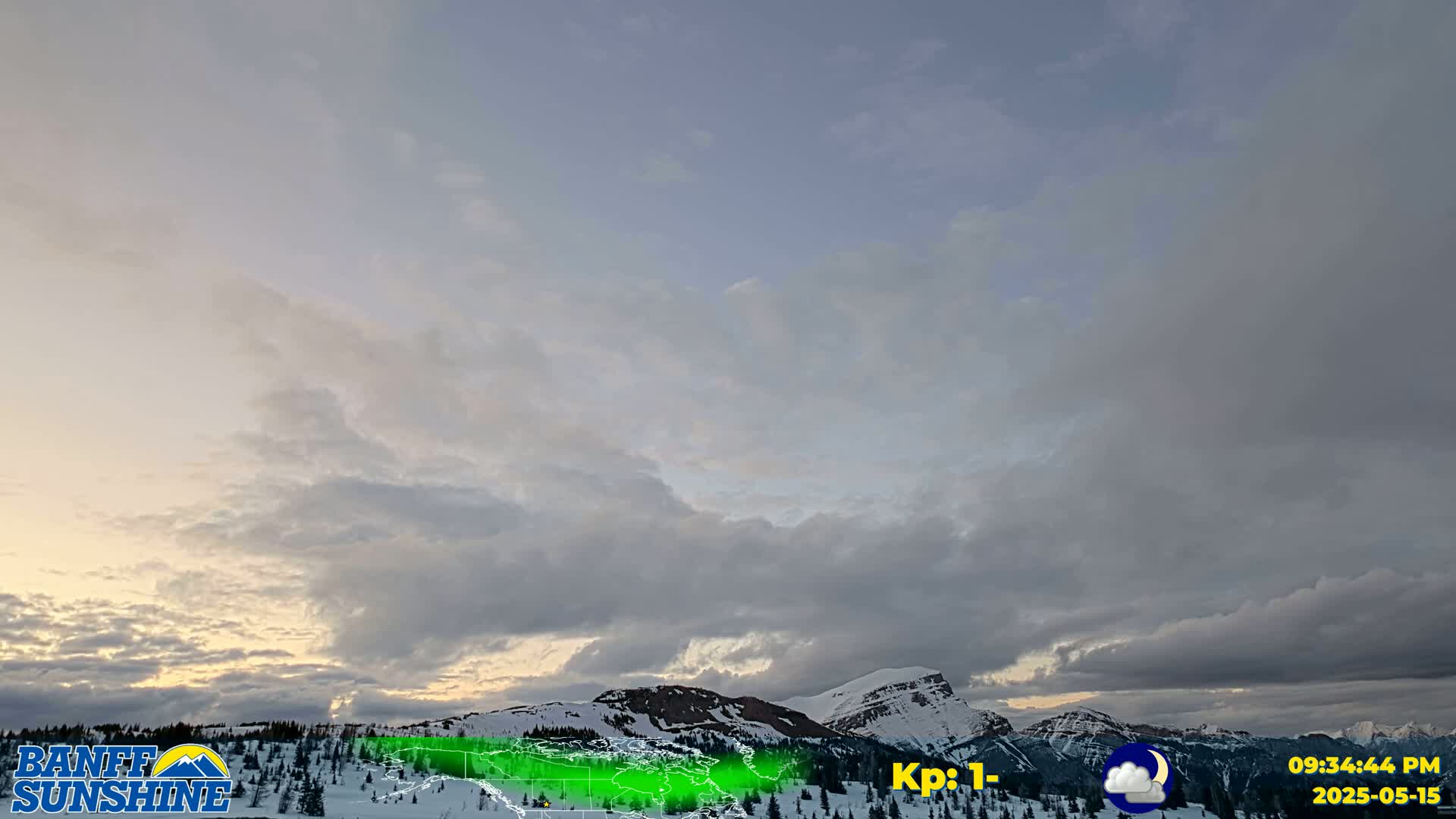 Banff Sunshine Ski Village Mt Bourgeau View & Aurora Borealis/ Northern Lights Live Cam -  Banff, Alberta's Rockies, Alberta, Canada