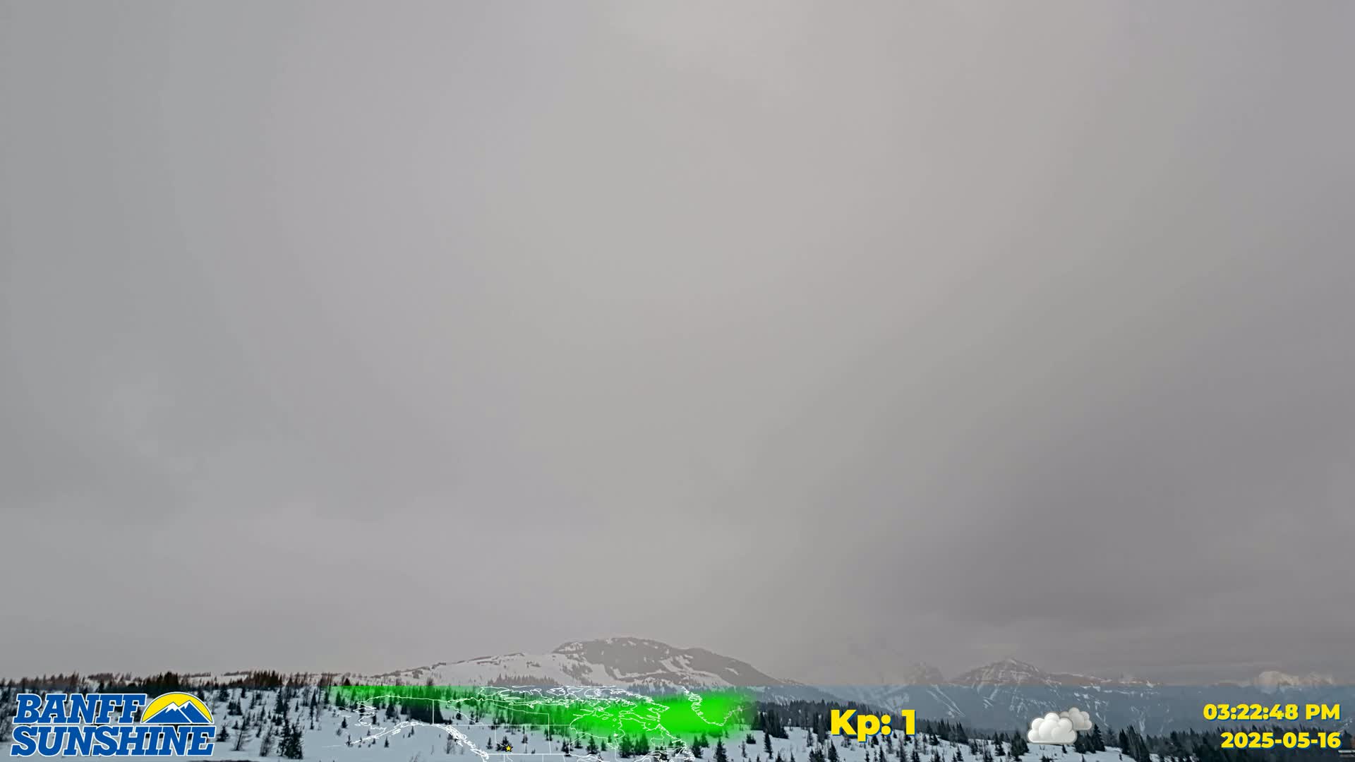 Banff Sunshine Ski Village Mt Bourgeau View & Aurora Borealis/ Northern Lights Live Cam -  Banff, Alberta's Rockies, Alberta, Canada