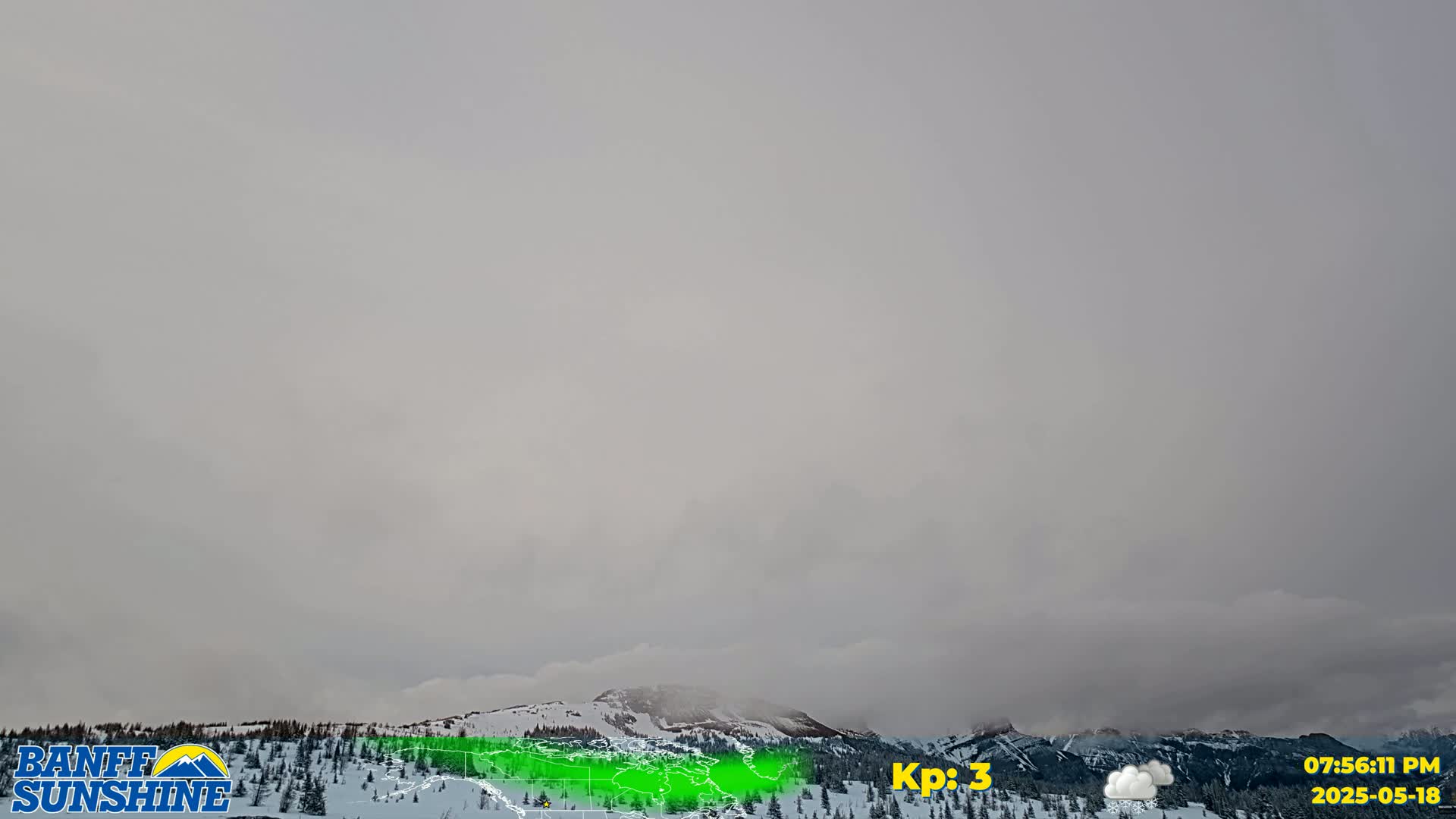 Banff Sunshine Ski Village Mt Bourgeau View & Aurora Borealis/ Northern Lights Live Cam -  Banff, Alberta's Rockies, Alberta, Canada