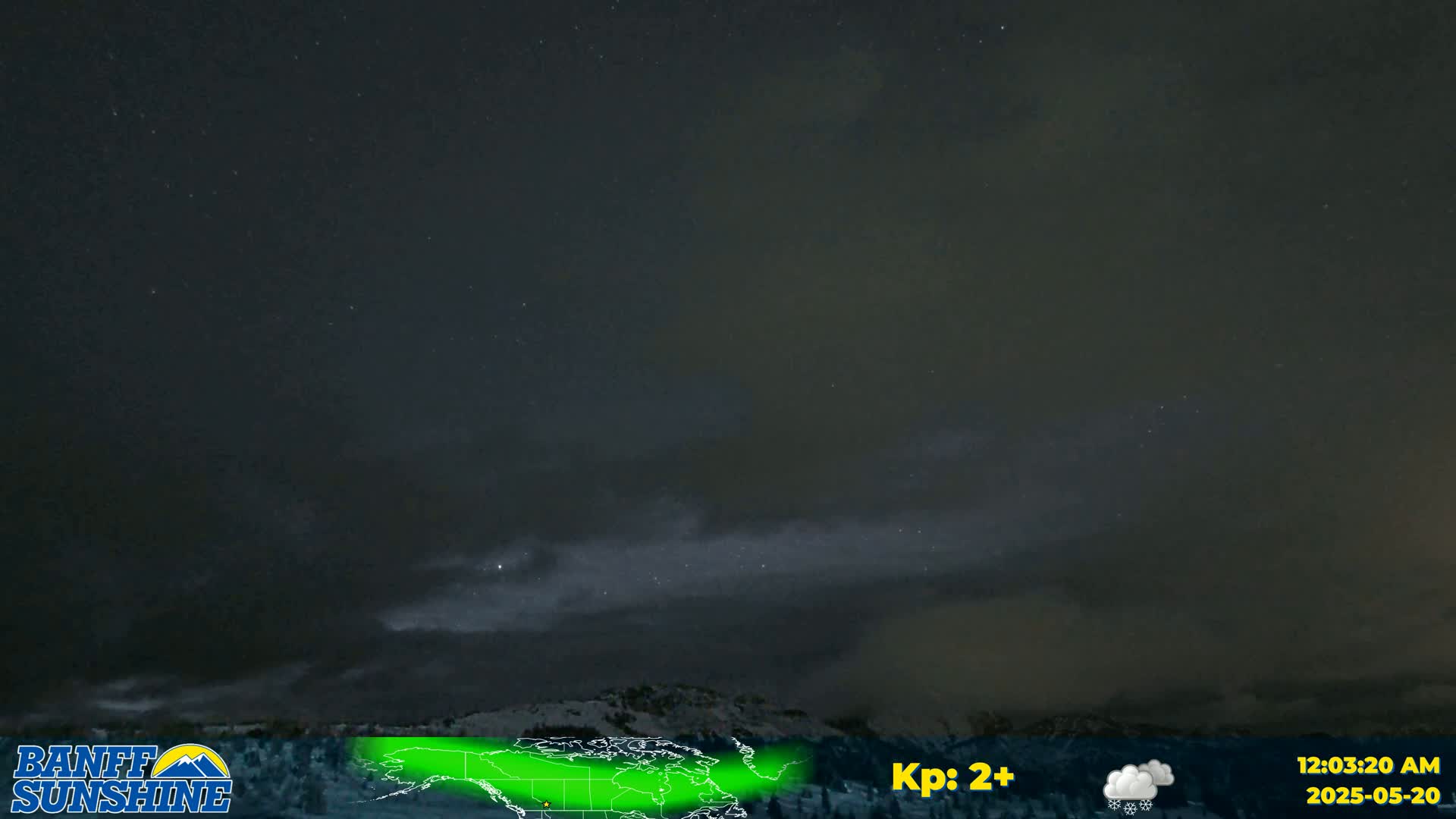 Banff Sunshine Ski Village Mt Bourgeau View & Aurora Borealis/ Northern Lights Live Cam -  Banff, Alberta's Rockies, Alberta, Canada