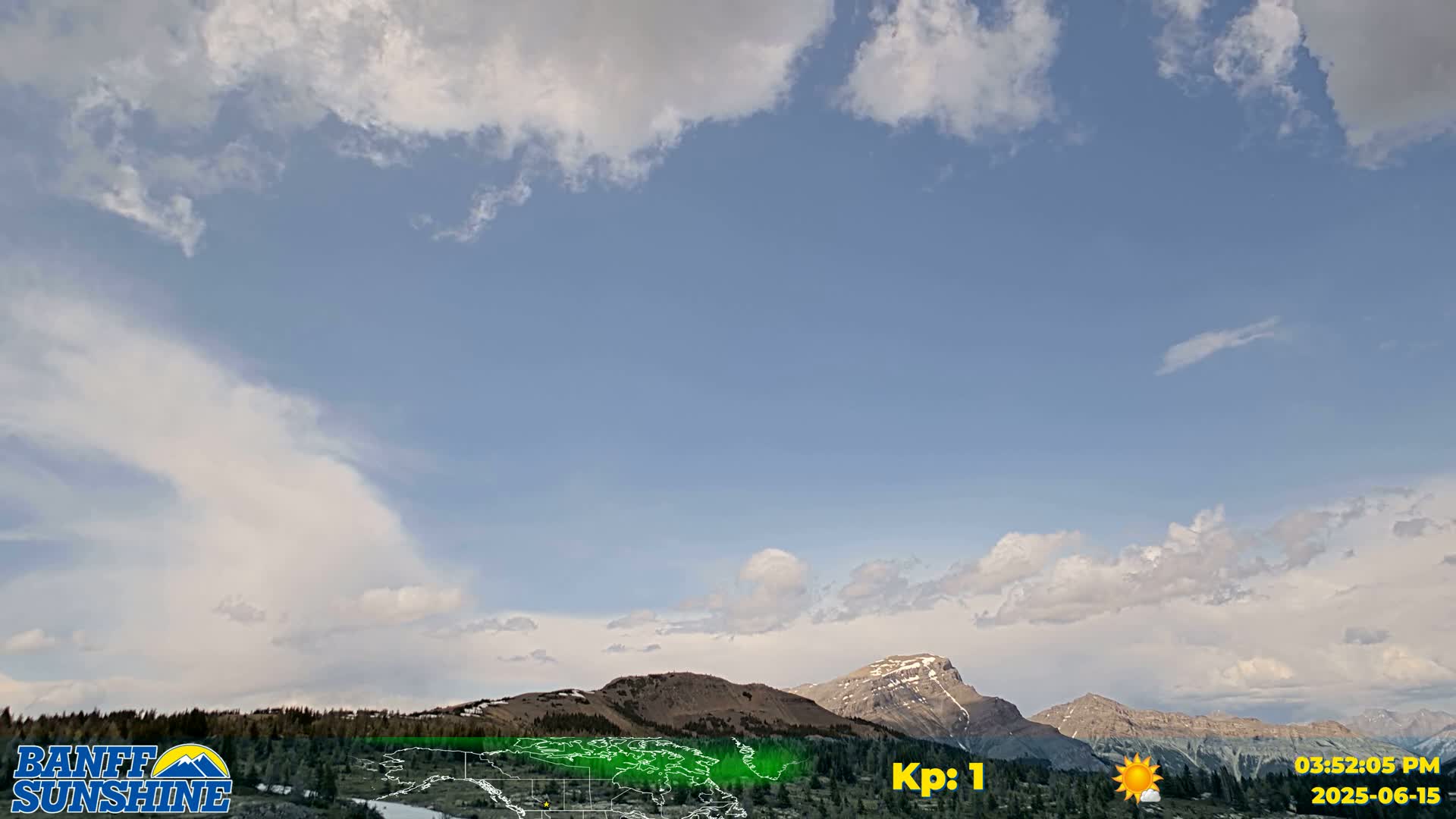 Banff Sunshine Ski Village Mt Bourgeau View & Aurora Borealis/ Northern Lights Live Cam -  Banff, Alberta's Rockies, Alberta, Canada